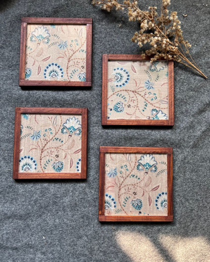 Luxurious Blended Silk Coasters | Set of 4 | 4 inches