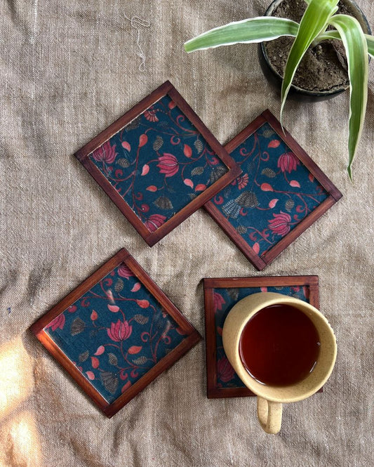 Regal Blended Silk Coasters | Set of 4 | 4 inches