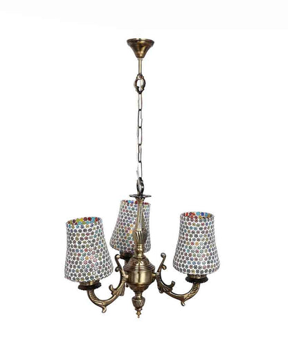 Sleek Ceiling Three Decorative Glass Lamp Shade Chandelier  | 19 x 19 x 17 inches