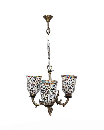 Stylish Ceiling Three Decorative Glass Lamp Shade Chandelier  | 19 x 19 x 17 inches