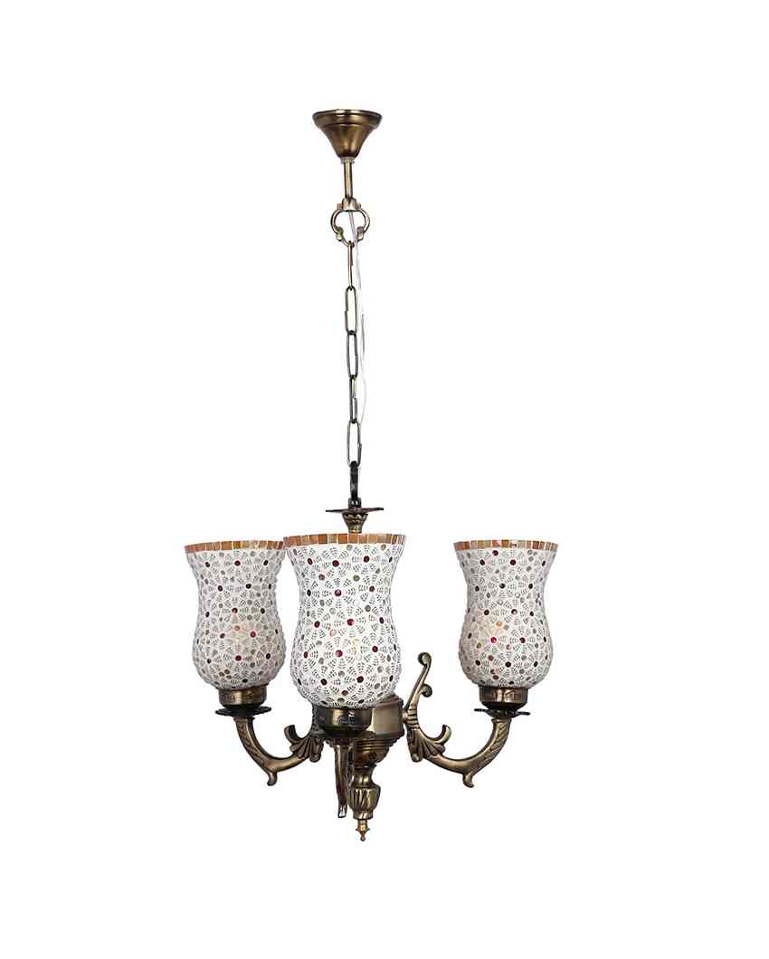 Contemporary Ceiling Three Decorative Glass Lamp Shade Chandelier  | 19 x 19 x 17 inches