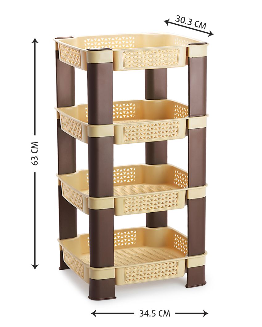 Net Design Multipurpose Fruits & Vegetable Polycarbonate 4 Tier Rack