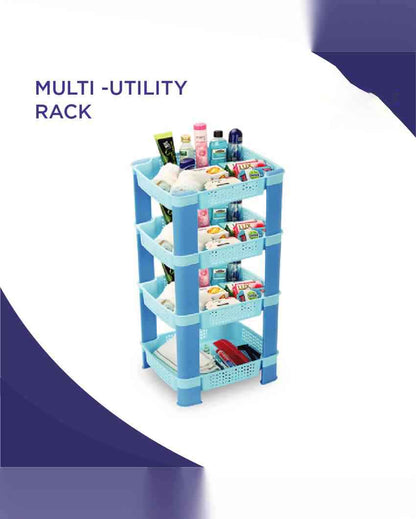 Net Design Multipurpose Fruits & Vegetable Polycarbonate 4 Tier Rack