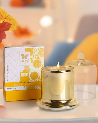 Gold Collection | Choco Orange Bell Jar Candle Fragrance 4.4 Inches