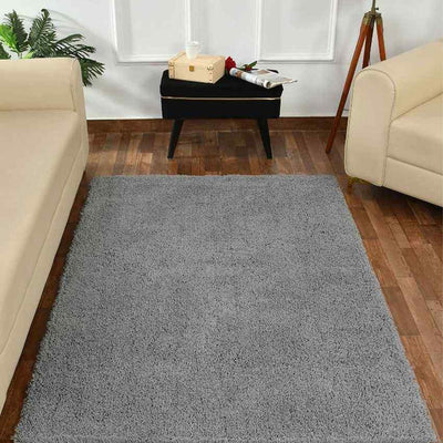 Light Grey Solid Soft Feel Anti-Skid Polyester Carpet