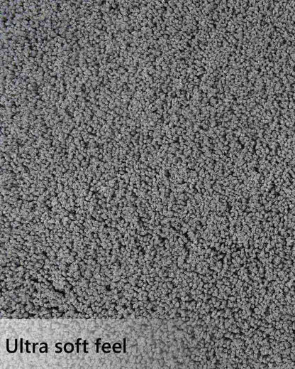 Light Grey Solid Soft Feel Anti-Skid Polyester Carpet 5 x 2 Ft