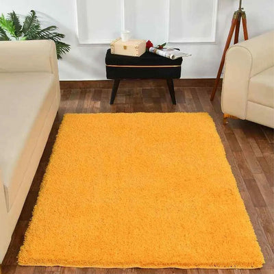 Yellow Solid Soft Feel Anti-Skid Polyester Carpet