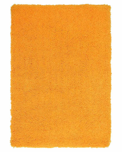 Yellow Solid Soft Feel Anti-Skid Polyester Carpet 5 x 2 Ft