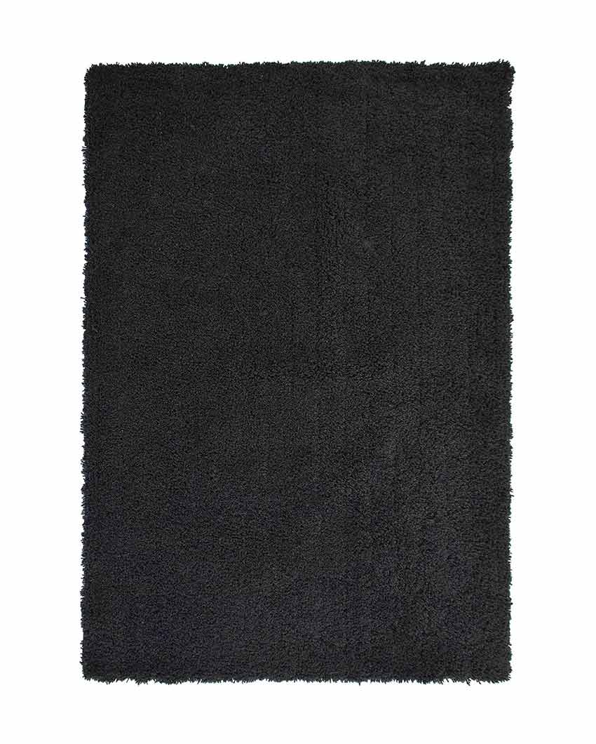 Grey Solid Soft Feel Anti-Skid Polyester Carpet 5 x 2 Ft