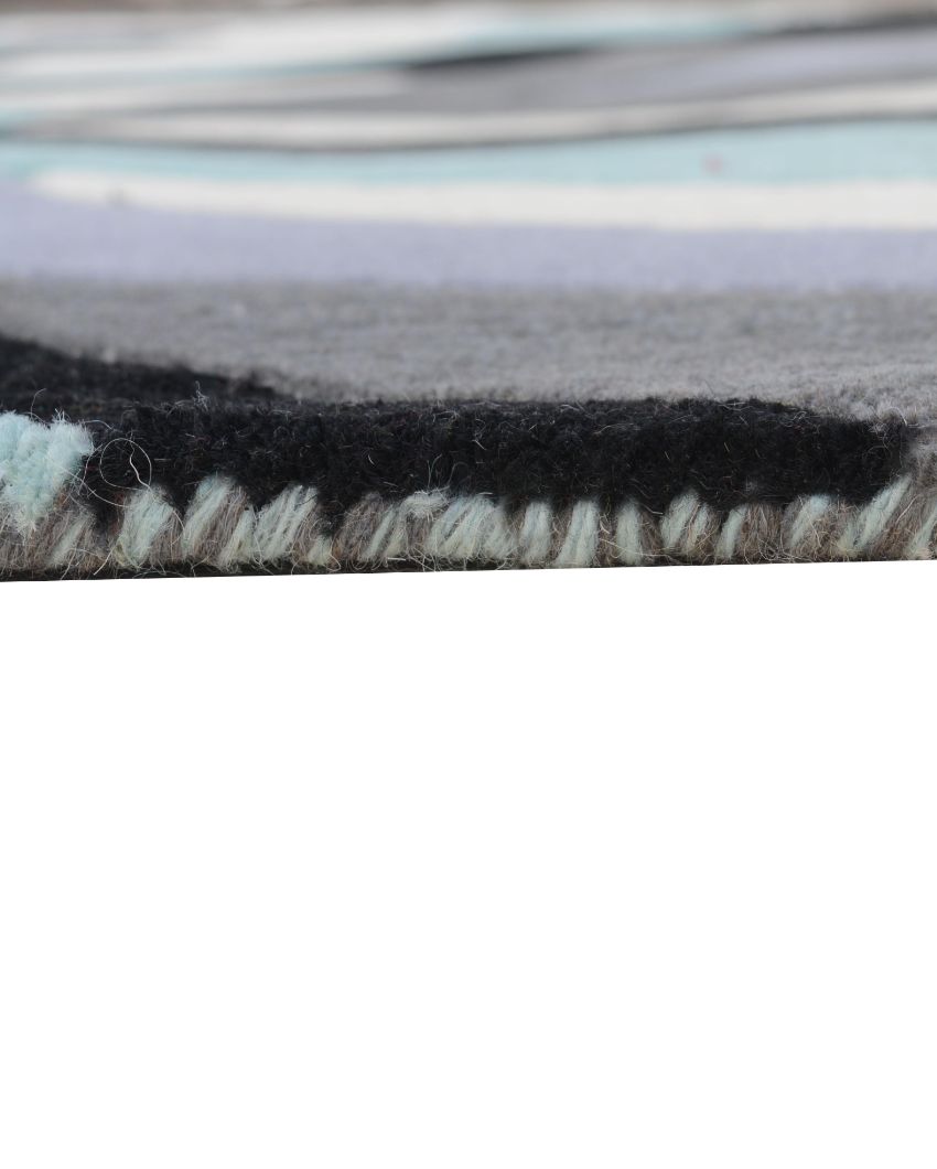 Light Blue Broken Rock Hand Tufted Wool Carpet 2 X 5 Ft