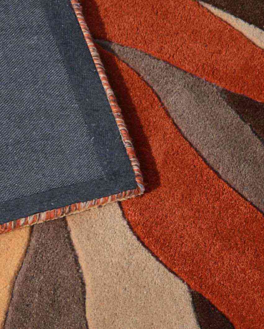 Orange Broken Rock Hand Tufted Wool Carpet 2 X 5 Ft