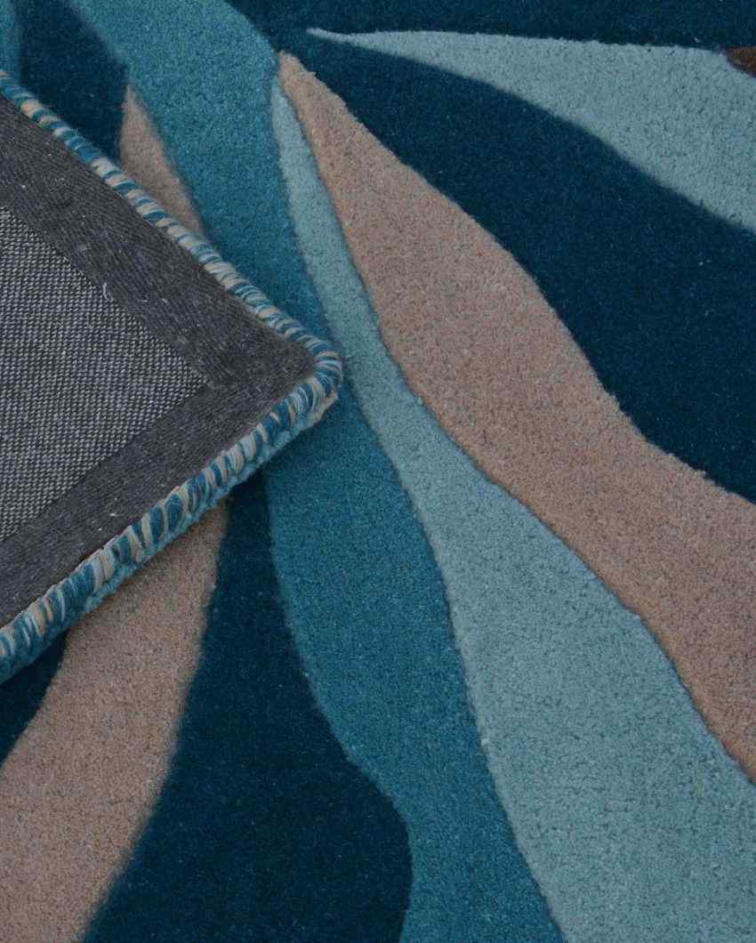 Blue Broken Rock Hand Tufted Wool Carpet 2 X 5 Ft