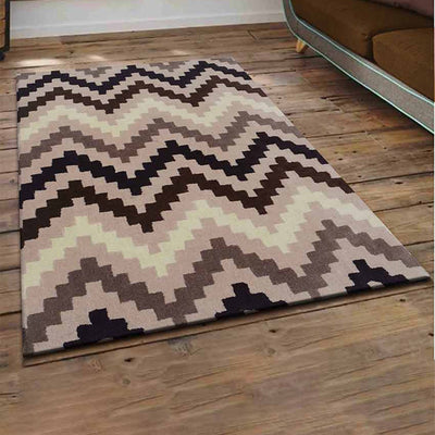 Zic-Zac Multicolor Mountain Hand Tufted Wool Carpet