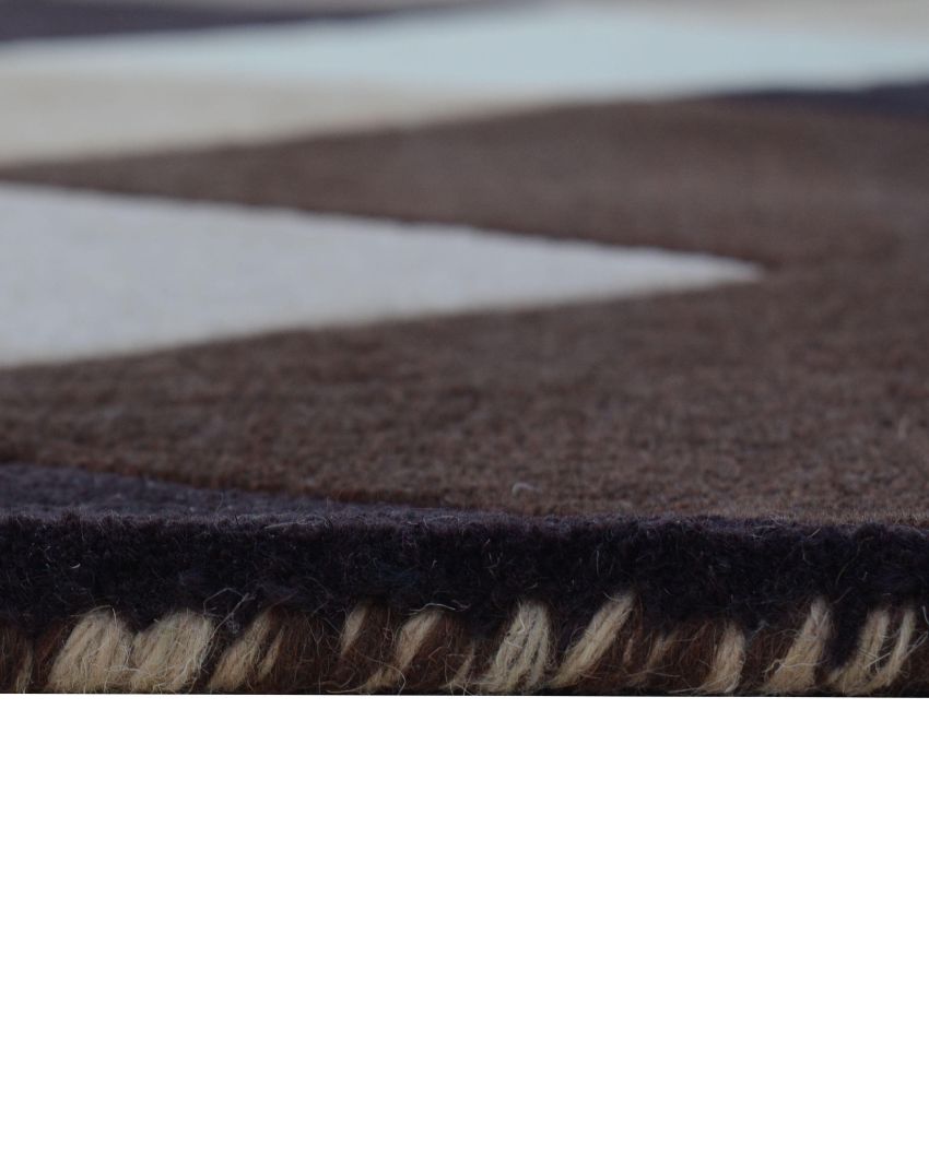 Brown Artistic Hand Tufted Wool Carpet 2 X 5 Ft