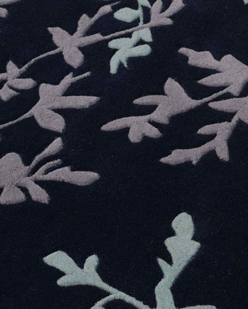 Beautiful Blue Bunches & Floral Hand Tufted Wool Carpet 2 X 5 Ft