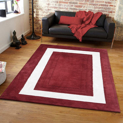 Solid Maroon Hand Tufted Wool Carpet