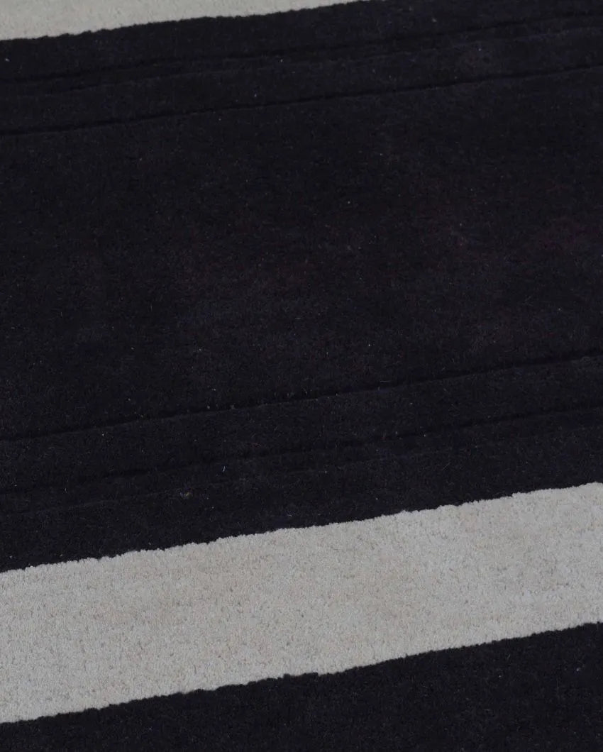 Sleek Solid Brown Hand Tufted Wool Carpet