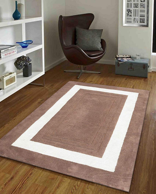 Solid Brown Hand Tufted Wool Carpet