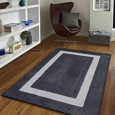 Exquisite Grey Solid Hand Tufted Wool Carpet