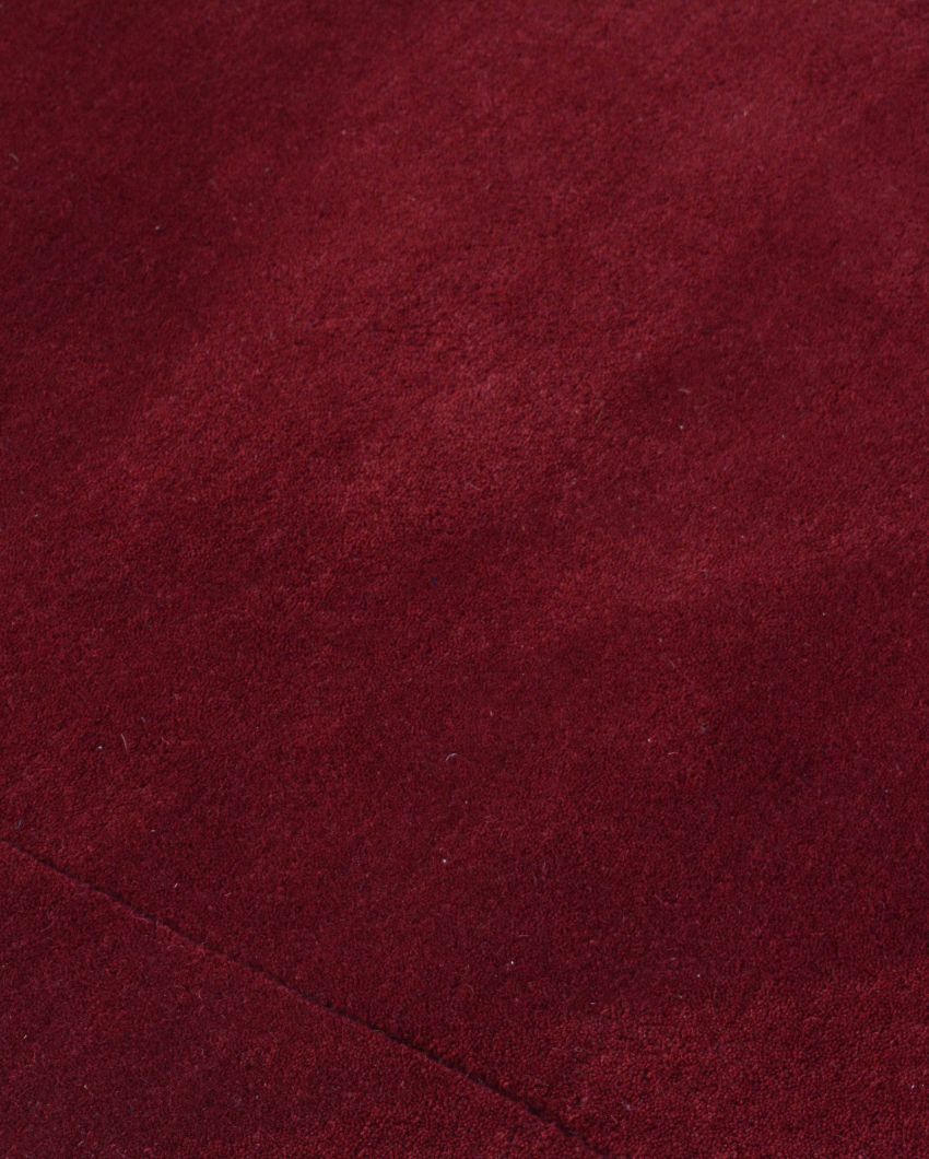 Nic Maroon Solid Hand Tufted Wool Carpet