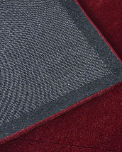 Nic Maroon Solid Hand Tufted Wool Carpet