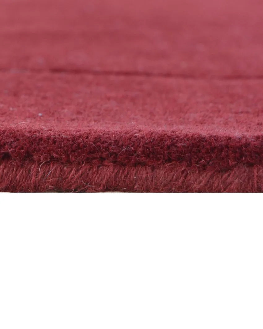 Nic Maroon Solid Hand Tufted Wool Carpet