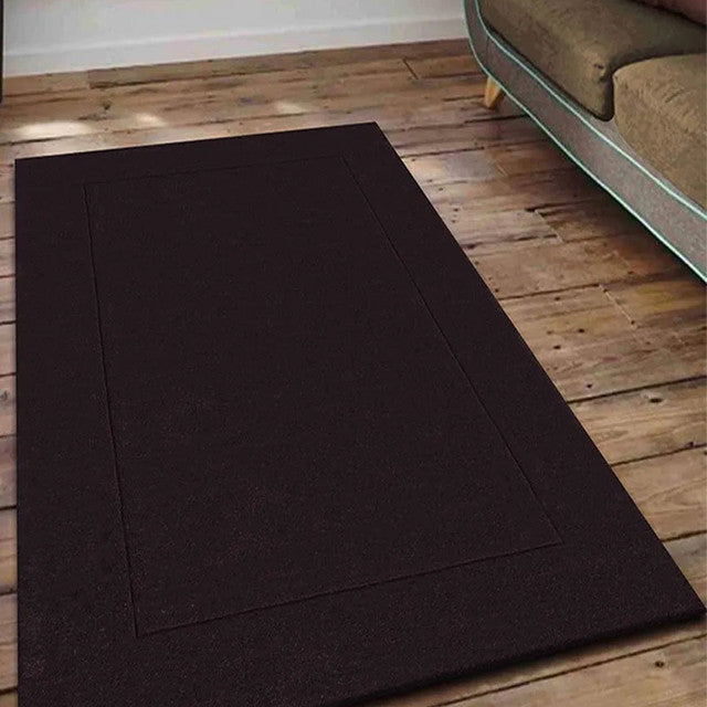 Aesthetics Brown Solid Hand Tufted Wool Carpet