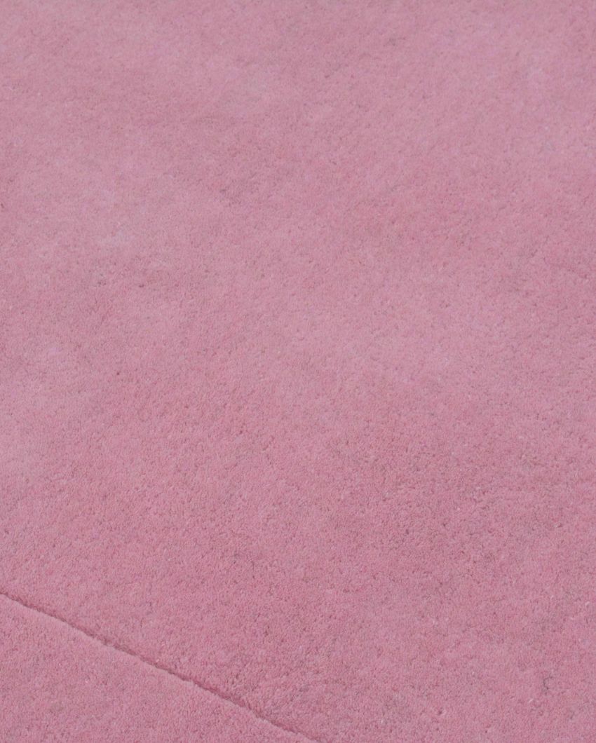 Pink Solid Hand Tufted Wool Carpet