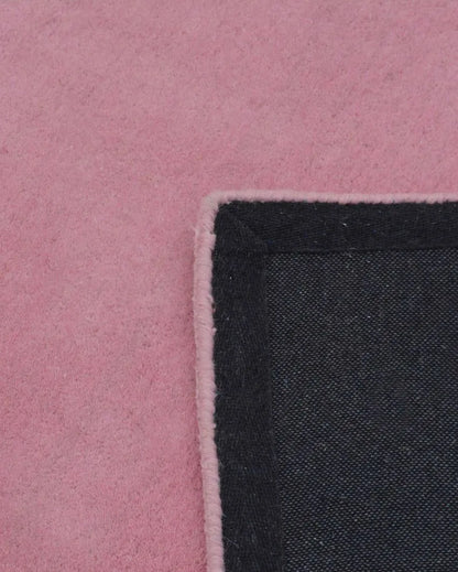 Pink Solid Hand Tufted Wool Carpet