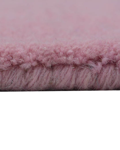 Pink Solid Hand Tufted Wool Carpet