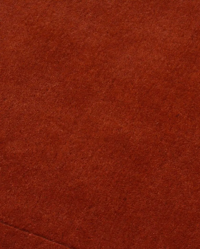 Modern Solid Orange Hand Tufted Wool Carpet