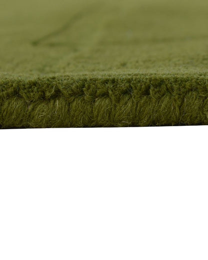 Modern Solid Green Hand Tufted Wool Carpet