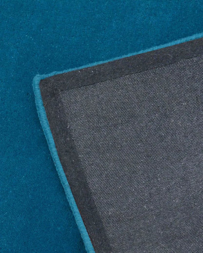 Striking Solid Blue Hand Tufted Wool Carpet