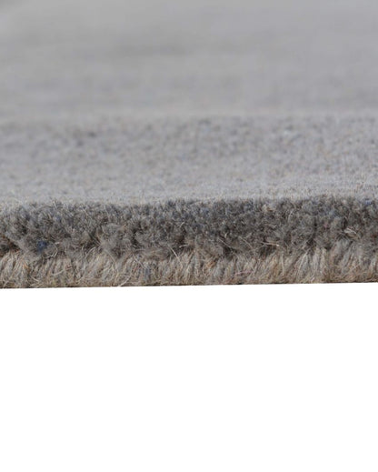 Sleek Solid Grey Hand Tufted Wool Carpet