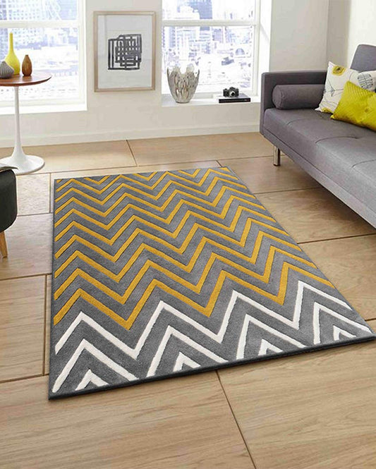 Dynamic Abstract Grey Hand Tufted Wool Carpet