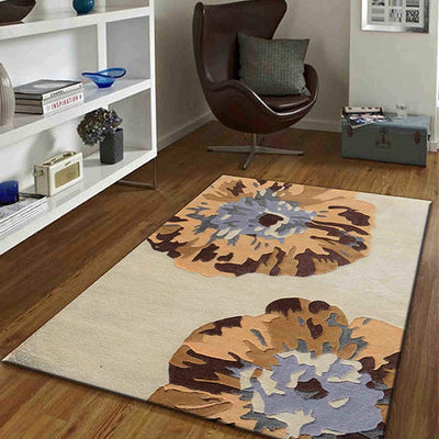 Visionary Floral Brown Hand Tufted Wool Carpet