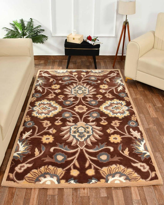 Nic Brown Traditional Hand Tufted Wool Carpet