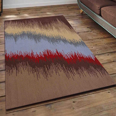 Unique Abstract Red Hand Tufted Wool Carpet