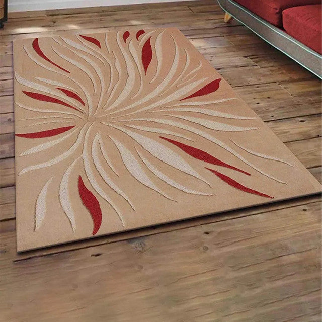 Premium Abstract Red Hand Tufted Wool Carpet