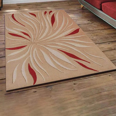 Premium Abstract Red Hand Tufted Wool Carpet