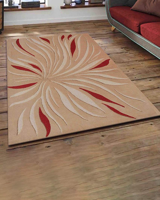 Premium Abstract Red Hand Tufted Wool Carpet