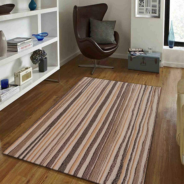 Dynamic Abstract Brown Hand Tufted Wool Carpet