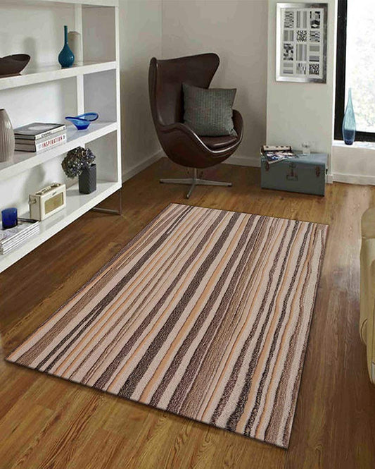 Dynamic Abstract Brown Hand Tufted Wool Carpet
