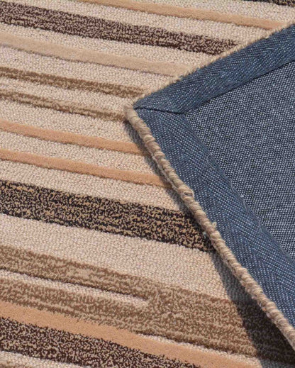 Dynamic Abstract Brown Hand Tufted Wool Carpet