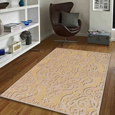 Premium Traditional Gold Hand Tufted Wool Carpet