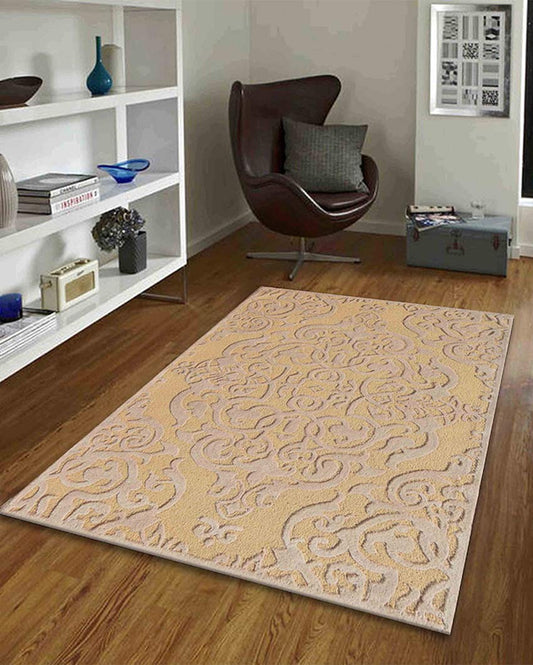 Premium Traditional Gold Hand Tufted Wool Carpet