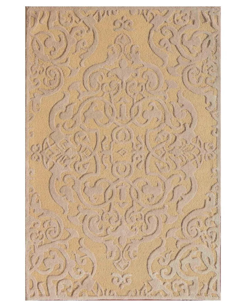 Premium Traditional Gold Hand Tufted Wool Carpet