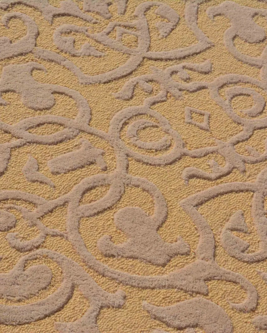 Premium Traditional Gold Hand Tufted Wool Carpet