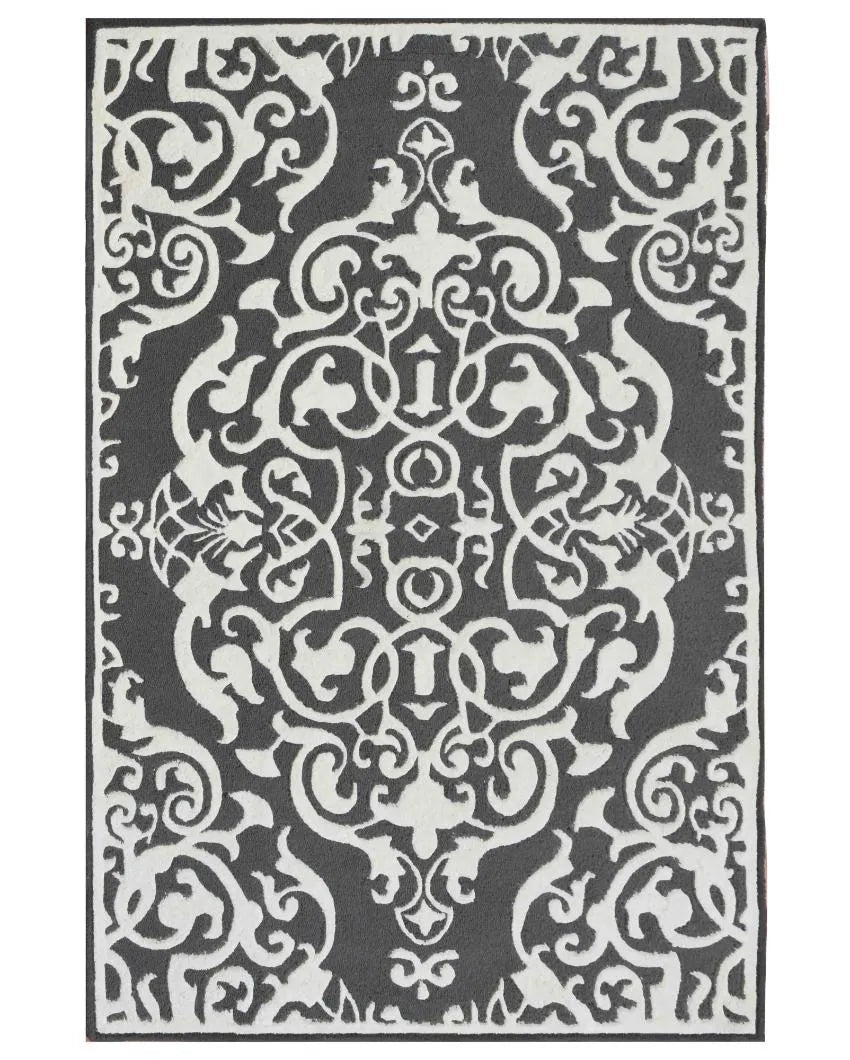 Modernistic Traditional Grey Hand Tufted Wool Carpet