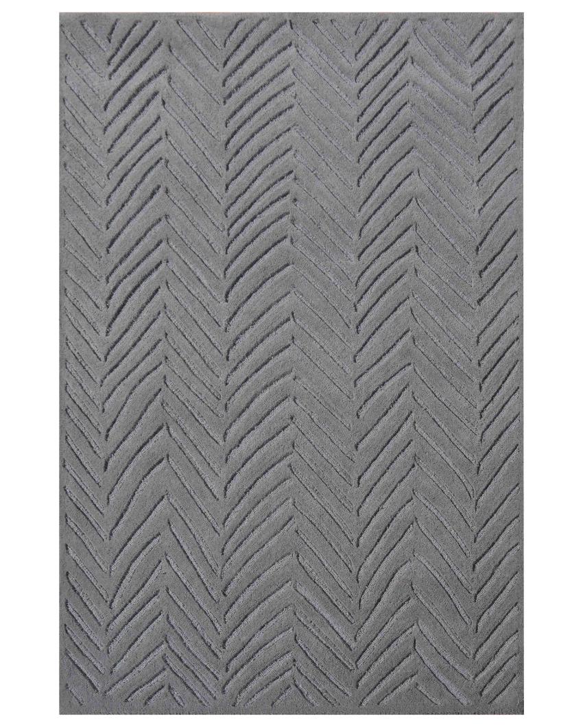 Abstract Grey Hand Tufted Wool Carpet